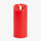 True Red Flameless Candle Pillar - Scallop Top - 3" Width