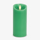 Vibrant Green Flameless Candle Pillar - Scallop Top - 3" Width