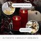 Burgundy Wax Drip Flameless Candle Pillar