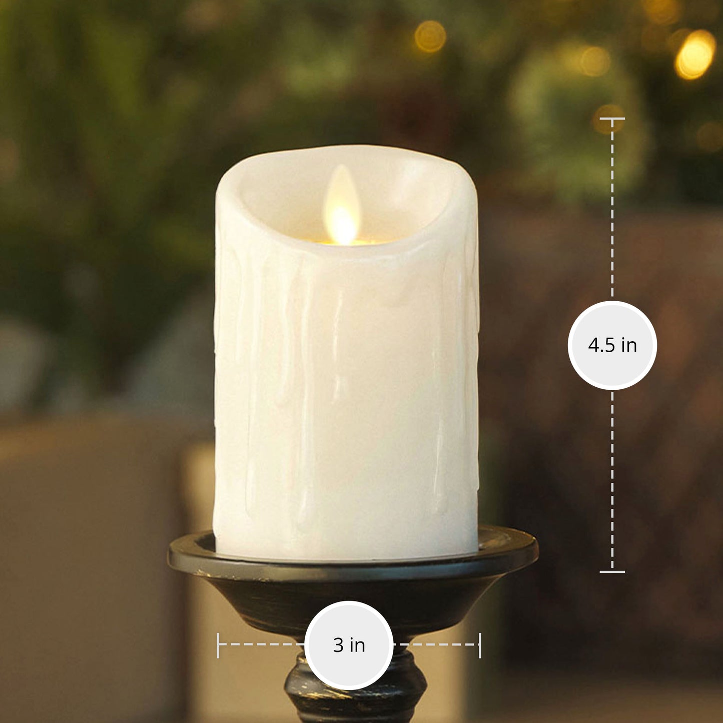Dripped White Wax Pillar Candle - Flameless – GC Country Store