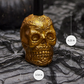 Foiled Gold Day of the Dead Skull Taper Holder