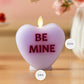 Gentle Lavender Flameless Candle Candy Heart "BE MINE"
