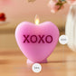 Pastel Orchid Flameless Candle Candy Heart "XOXO"
