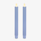Set of 2 Cornflower Flameless Candle Tapers