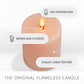 Chalky Linen Mellow Peach Flameless Candle Pillar