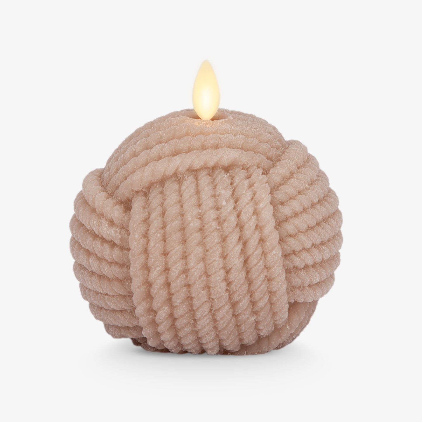 Timeless Taupe Flameless Candle Rope Ball