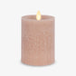Timeless Taupe Seaglass Flameless Candle Pillar