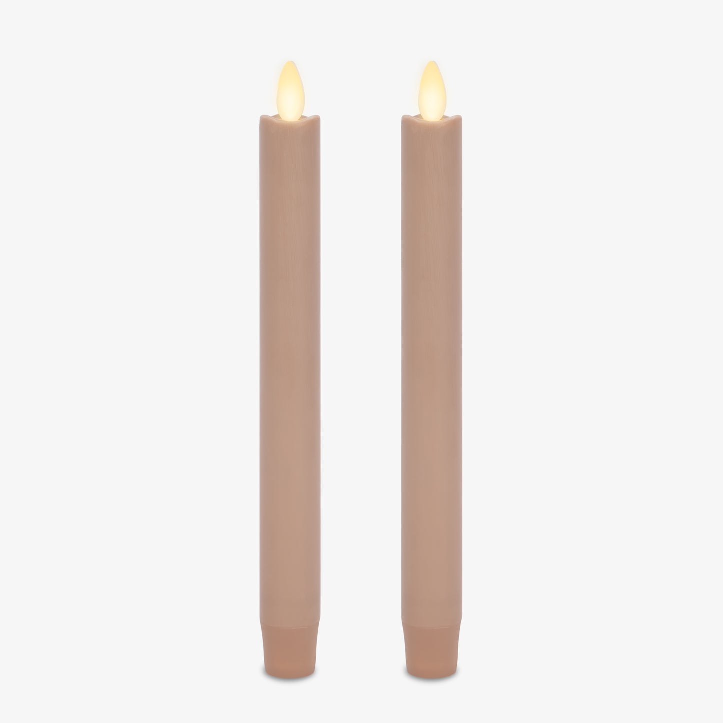 Set of 2 Timeless Taupe Flameless Candle Tapers
