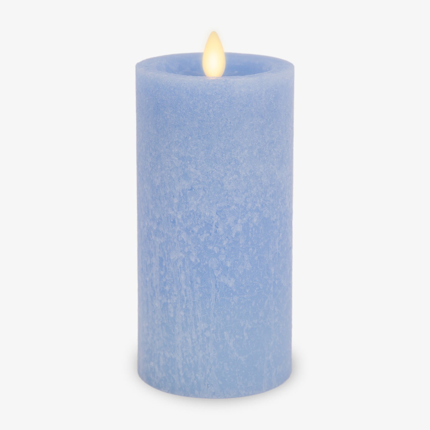 Cornflower Seaglass Flameless Candle Pillar
