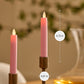 Saga Rose Flameless Candle Tapers - Flat Top - 6.75" Height - Set of 2
