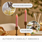 Saga Rose Flameless Candle Tapers - Flat Top - 6.75" Height - Set of 2