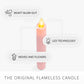 Saga Rose Flameless Candle Tapers - Flat Top - 6.75" Height - Set of 2