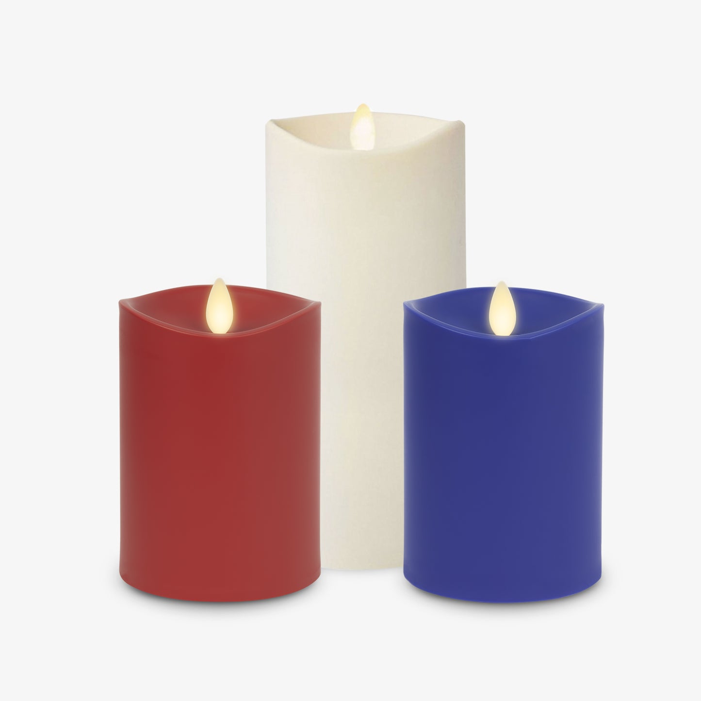 Americana Style Outdoor Flameless Candles - Set of 3