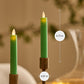 Vibrant Green Flameless Candle Tapers - Flat Top - 6.75" Height - Set of 2