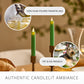 Vibrant Green Flameless Candle Tapers - Flat Top - 6.75" Height - Set of 2