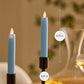 Airy Blue Flameless Candle Tapers - Flat Top - 6.75" Height - Set of 2