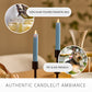 Airy Blue Flameless Candle Tapers - Flat Top - 6.75" Height - Set of 2