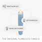 Airy Blue Flameless Candle Tapers - Flat Top - 6.75" Height - Set of 2