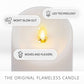 White Flameless Candle Pillar - Scallop Top - 3" Width