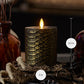 Black and Gold Snakeskin Flameless Candle Pillar