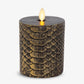 Black and Gold Snakeskin Flameless Candle Pillar