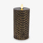 Black and Gold Snakeskin Flameless Candle Pillar