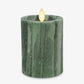 Holiday Green Selenite Flameless Candle Pillar