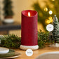 Holiday Red Glitter Flameless Candle Pillar