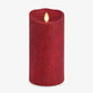 Holiday Red Glitter Flameless Candle Pillar