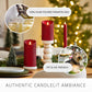 Holiday Red Glitter Flameless Candle Pillar