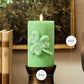 Lucky Green Flameless Candle Shamrock Pillar