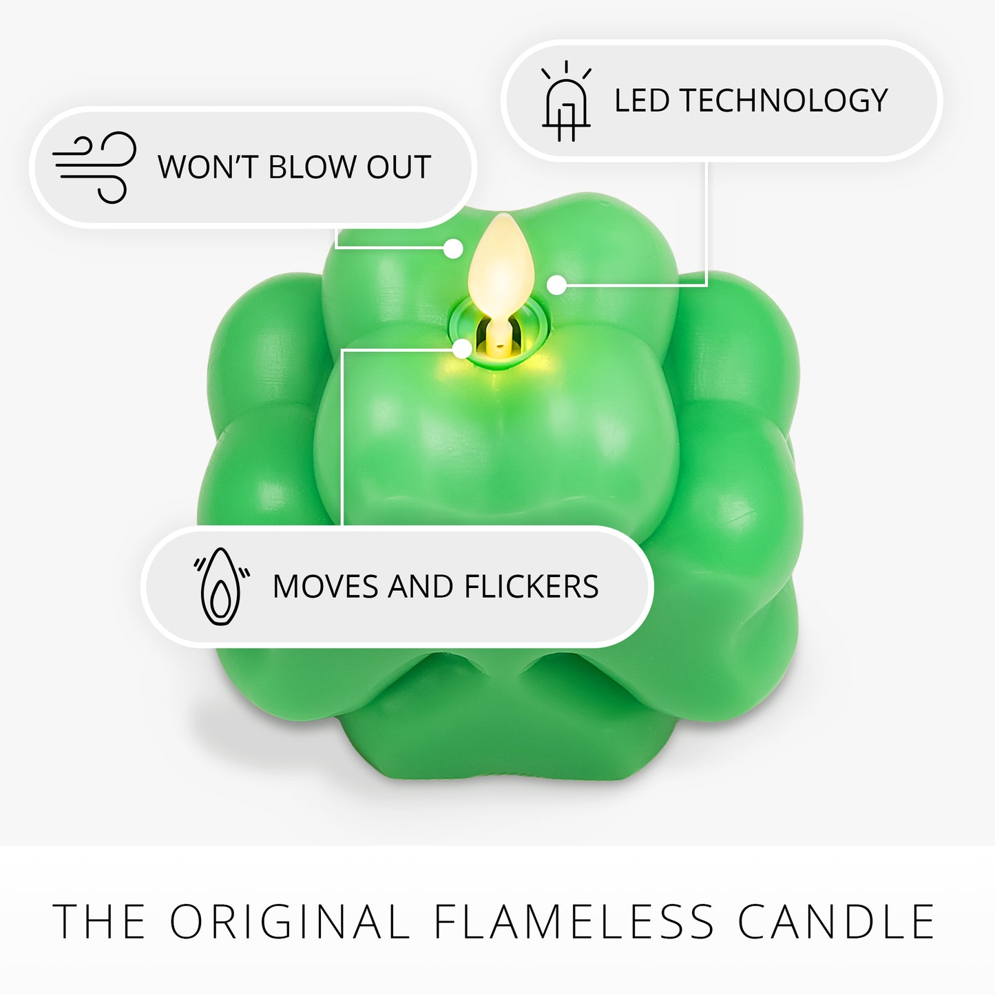 Classic Green Flameless Candle Clover