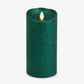 Holiday Green Glitter Flameless Candle Pillar