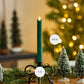 Holiday Green Glitter Flameless Candle Taper
