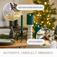 Holiday Green Glitter Flameless Candle Taper