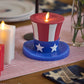 Red, White & Blue Flameless Candle Patriotic Hat