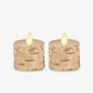 Real Birch Flameless Candle Tealights - Recessed Top - Set of 2