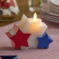 Bright White Liberty Stars Flameless Candle