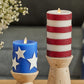 Set of 2 Stars & Stripes Flameless Candle Pillars