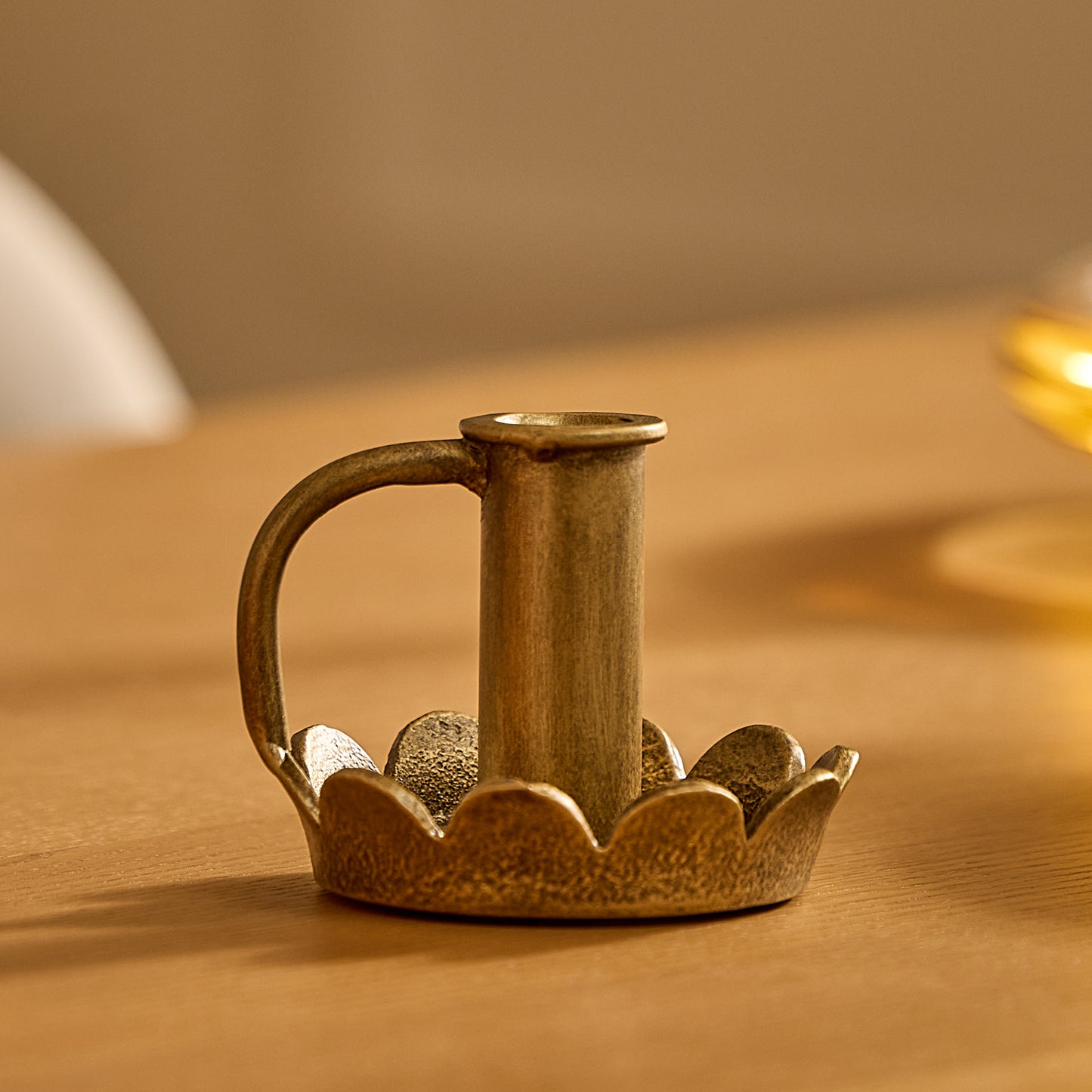 Brass Wrought Iron Scalloped Taper Holders