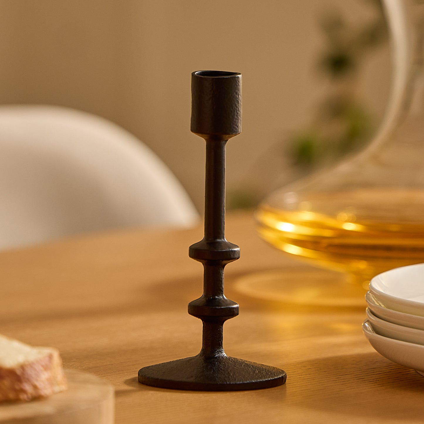 Black Wrought Iron Modern Taper Holders