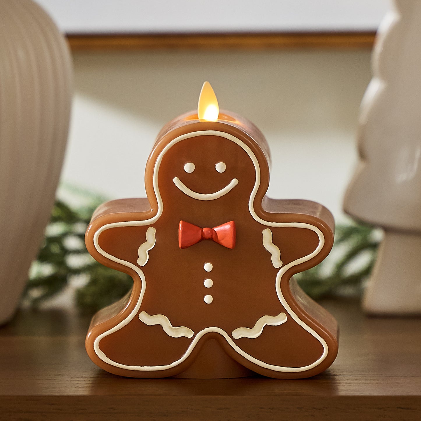 Gingerbread Boy Flameless Candle