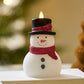 White Glitter Flameless Candle Snowgirl