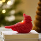 Holiday Red Glitter Flameless Candle Cardinal