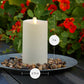 Outdoor Flameless Ivory Pearl Candle Pillar - Melted Top - 3.75" Width