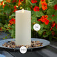 Outdoor Flameless Ivory Pearl Candle Pillar - Melted Top - 3.75" Width