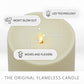 Pearl Ivory Outdoor Flameless Candle Grand Pillar with Remote - Melted Top