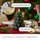 Green Glitter Holiday Tree Flameless Candle