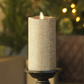 Flameless Gold Glitter Candle Pillar - Melted Top