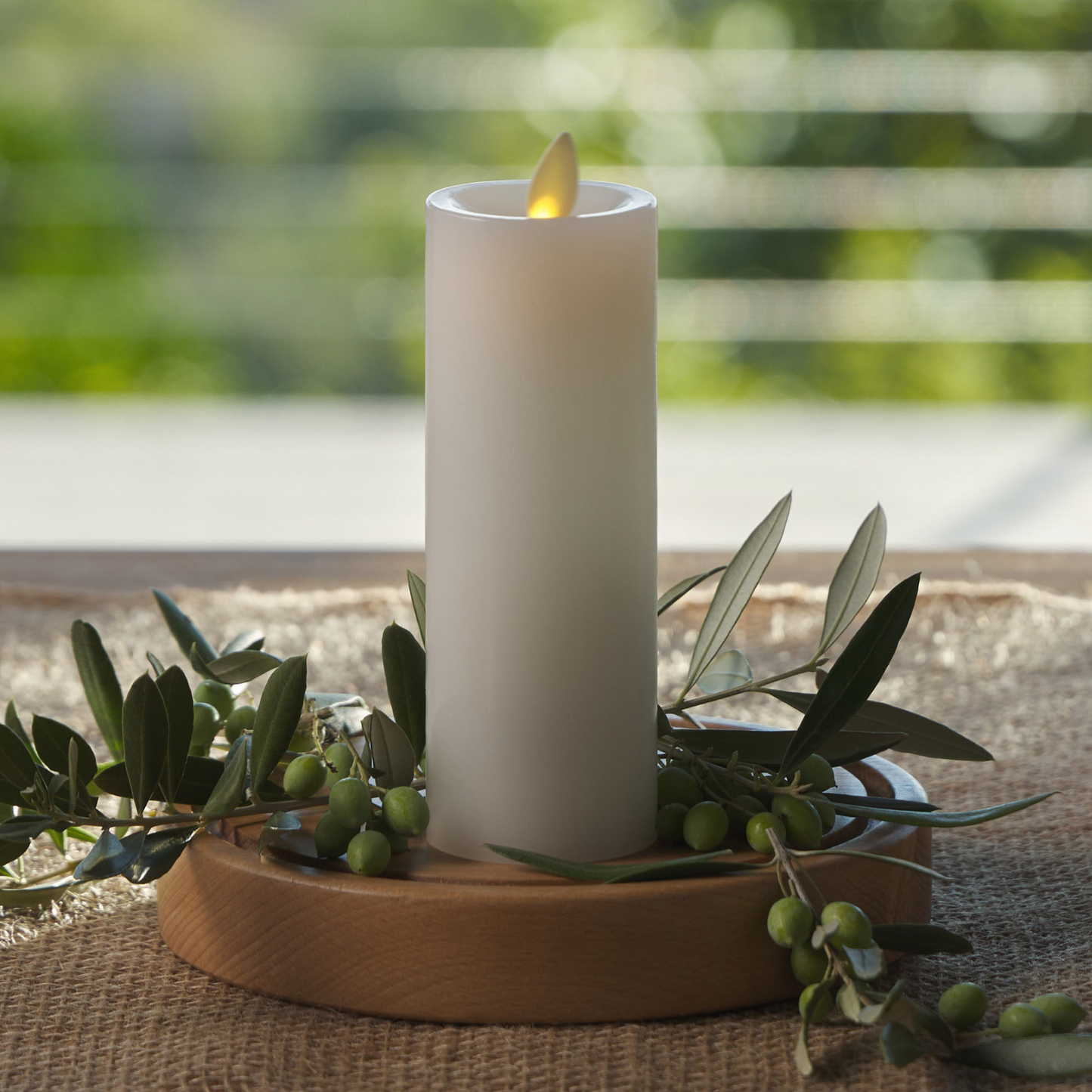 an image of our white Luminara candle